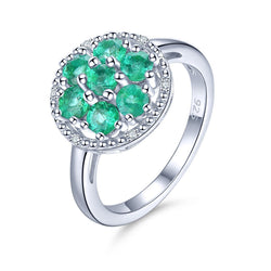 Emerald Cluster Ring