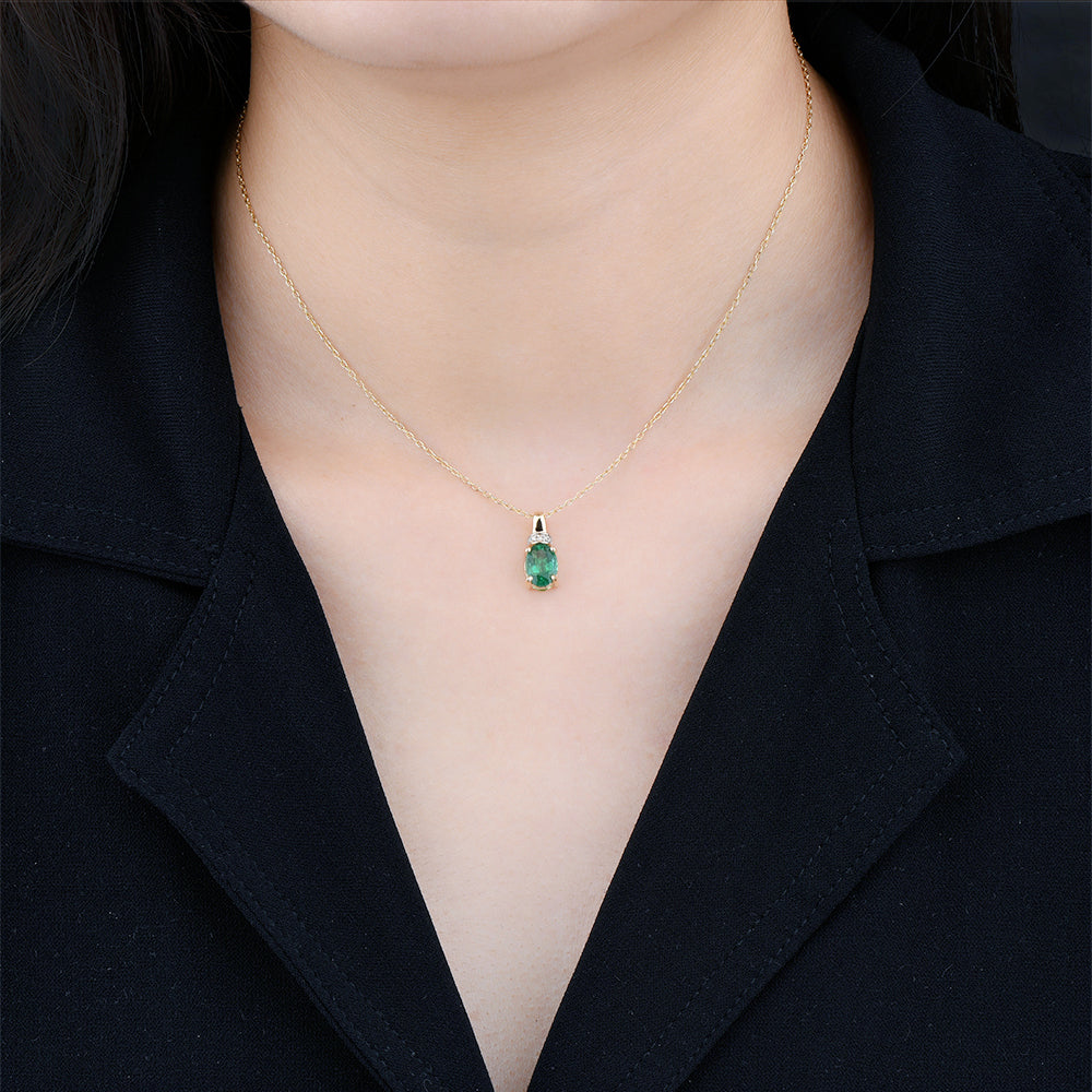 Oval on sale emerald pendant